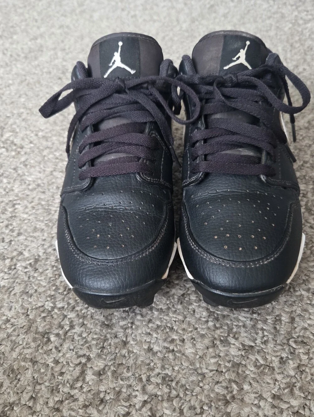 Nike Air Jordan 1 Low Cleats GS Youth Size 5Y Black White Football Baseball
